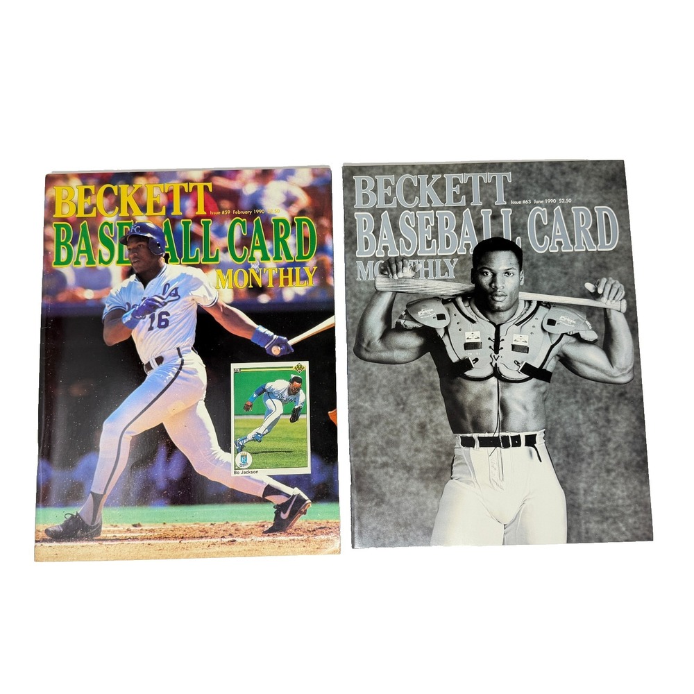 Bo Jackson Beckett Magazine Lot 2 Baseball Card Monthly 1990 Issues 59 63